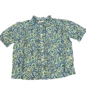 Le Lapin Peacock Paisley Mae Top Girls Button-Up Shirt NWT 3Y, 4Y, 5Y